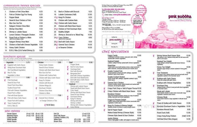Pink Budda Chinese Restaurant - Davie, FL menu_pic