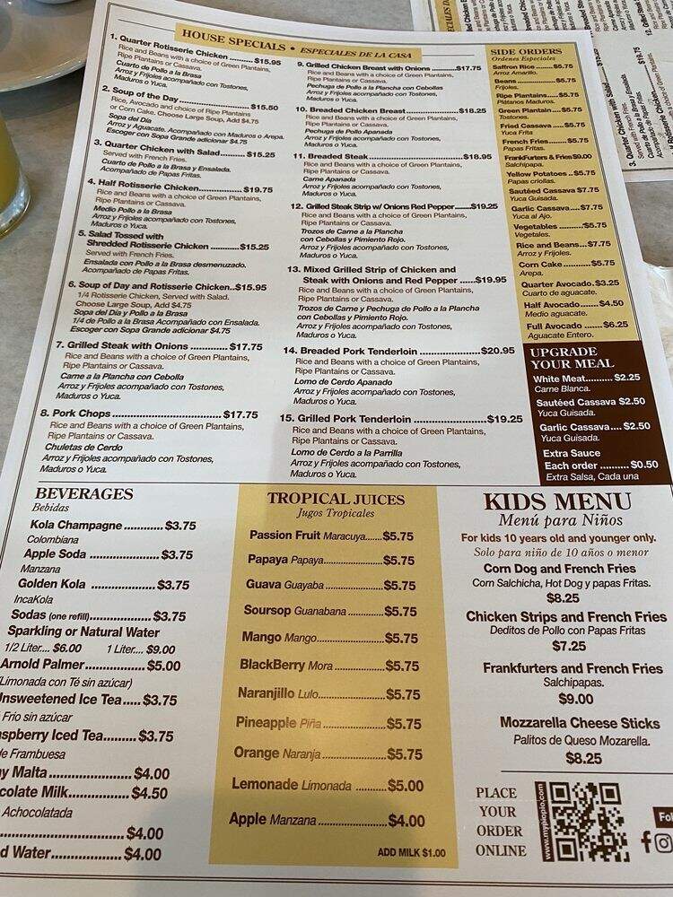 Pio Pio Restaurant - Orlando, FL menu_pic
