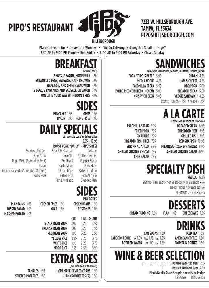 Pipos Restaurant - Tampa, FL menu_pic