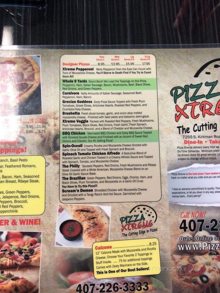 Pizza Xtreme - Orlando, FL menu_pic