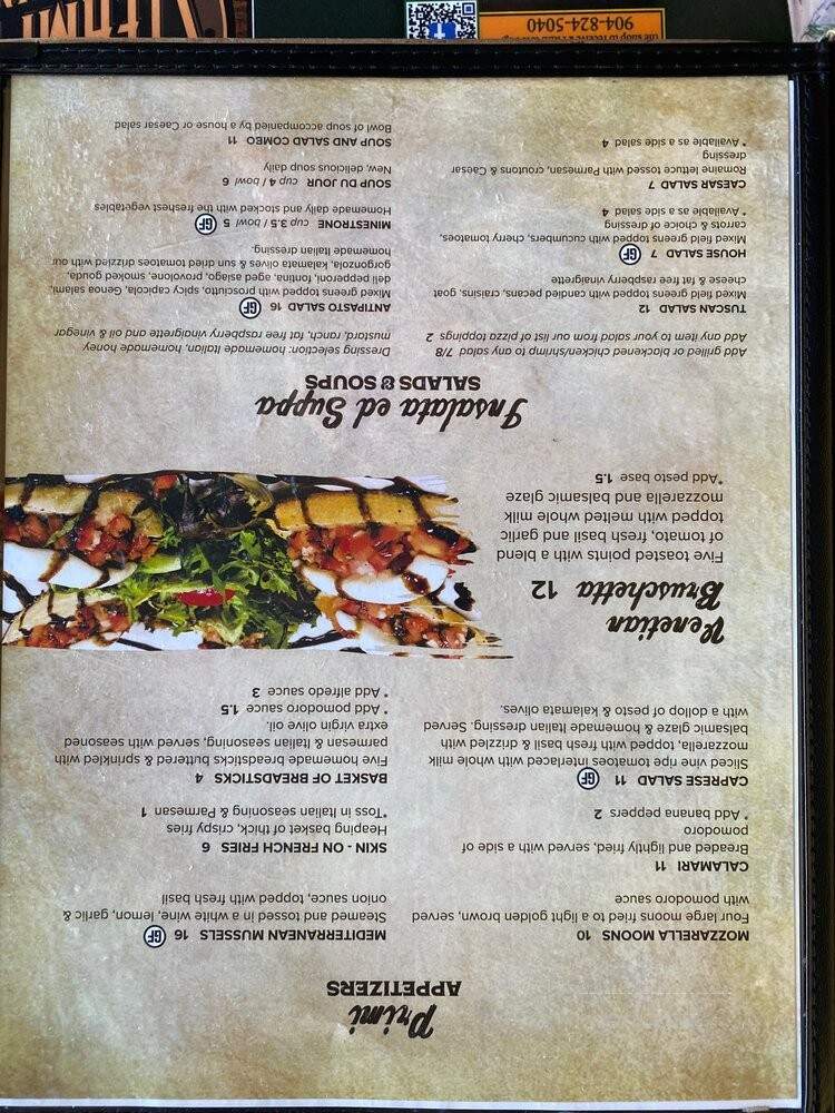 Pizzalley's Chianti Room - St Augustine, FL menu_pic