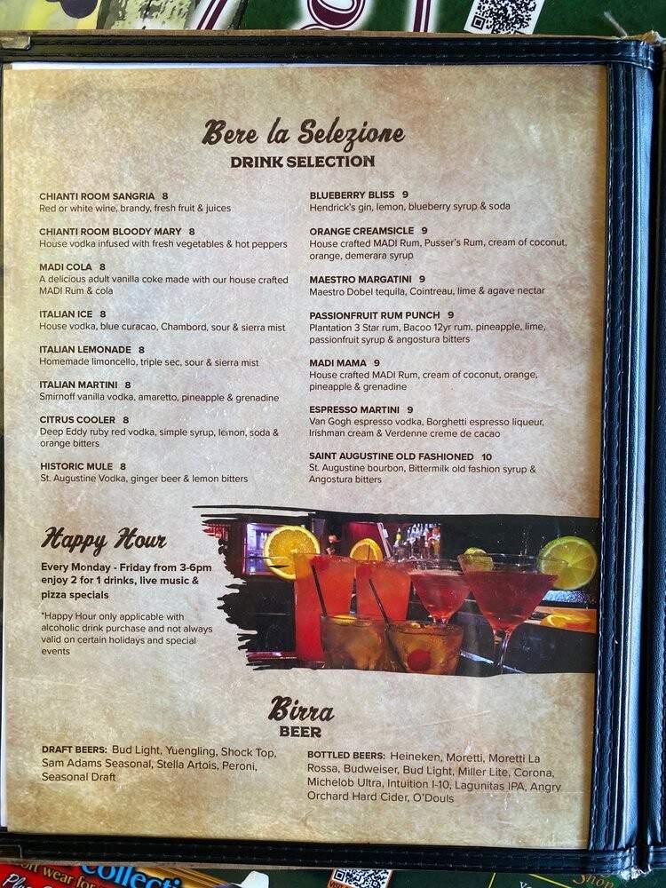Pizzalley's Chianti Room - St Augustine, FL menu_pic