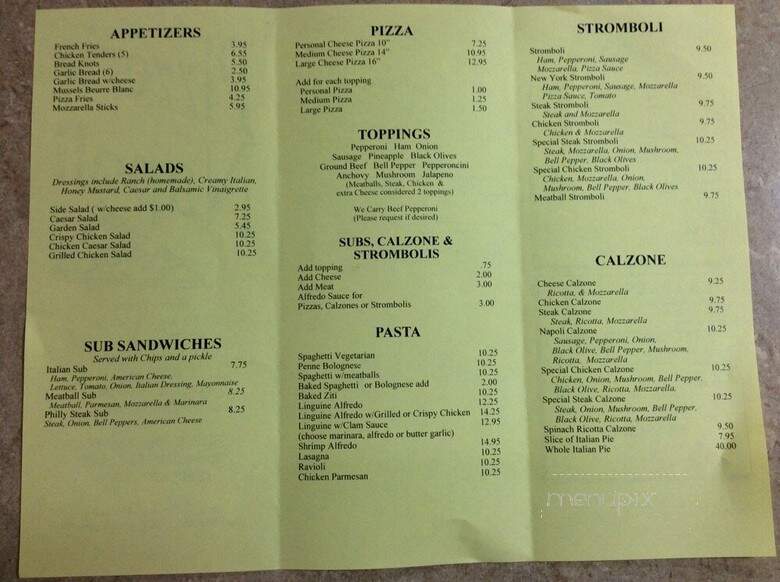 Pizzaria Napoli - Panama City, FL menu_pic