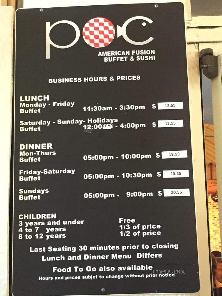 Poc Restaurant - Weston, FL menu_pic