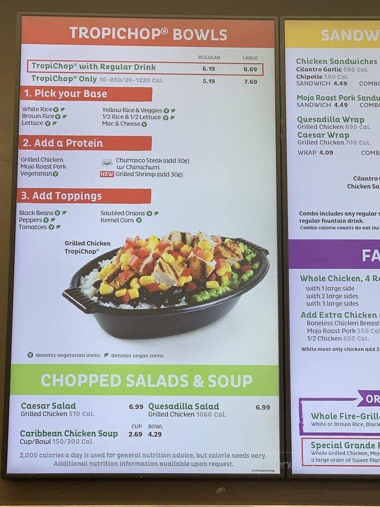 Pollo Tropical - Miami Beach, FL menu_pic