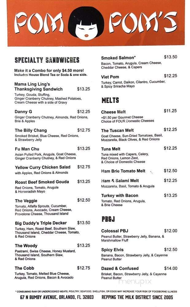 Pom Pom Tea House - Orlando, FL menu_pic