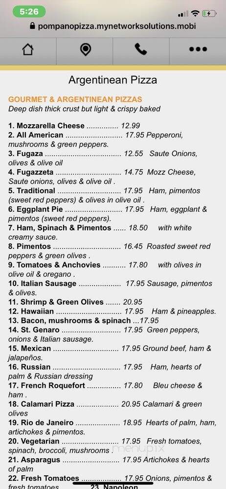 Pompano Pizza & Italian Eatery - Pompano Beach, FL menu_pic
