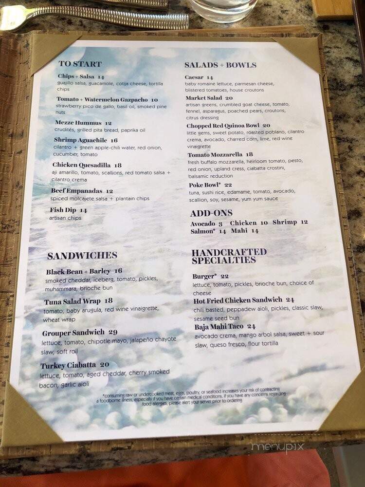 Poolside Cafe - Naples, FL menu_pic