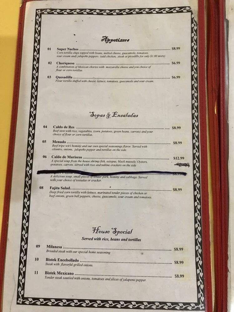 Portales Restaurant - Gibsonton, FL menu_pic