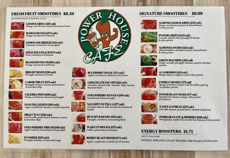 Power House Cafe - Winter Park, FL menu_pic