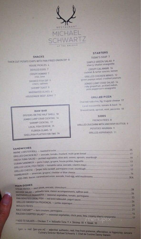 Raleigh Restaurant - Miami, FL menu_pic