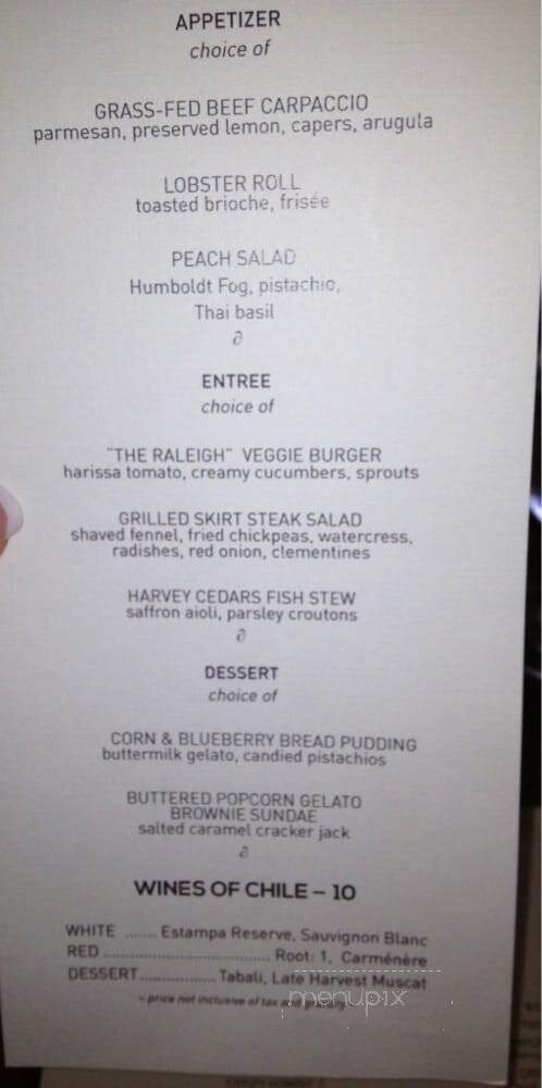 Raleigh Restaurant - Miami, FL menu_pic