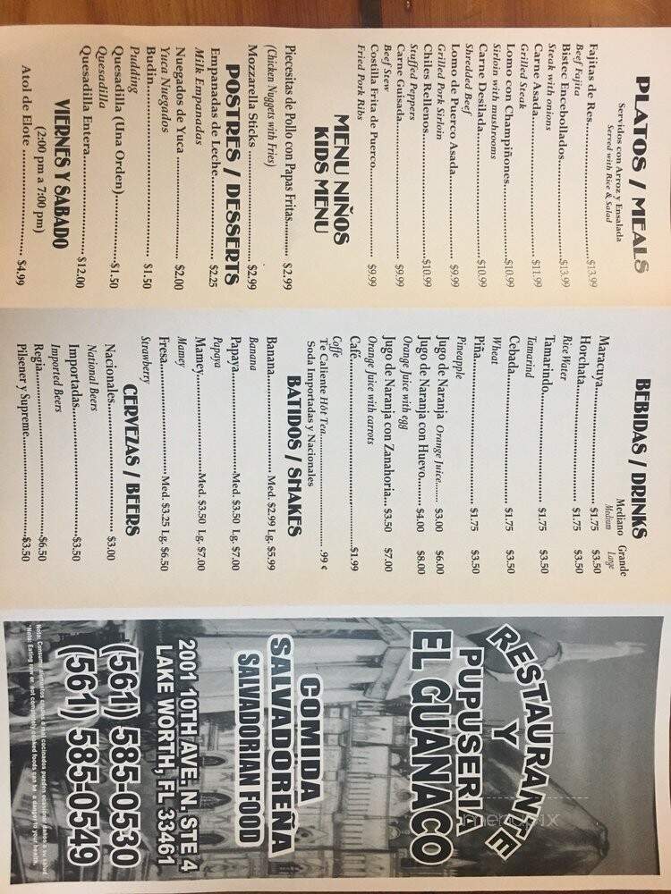Restaurante Y Pupuceria El Gn - Lake Worth, FL menu_pic