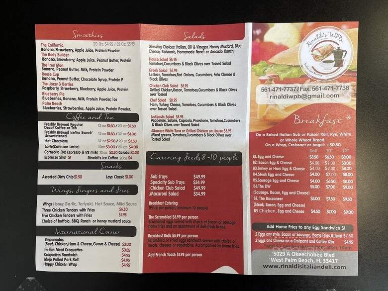 Rinaldi's Deli - West Palm Beach, FL menu_pic