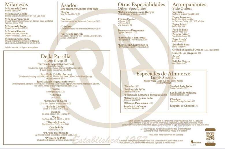 Rincon Argentino - Miami, FL menu_pic