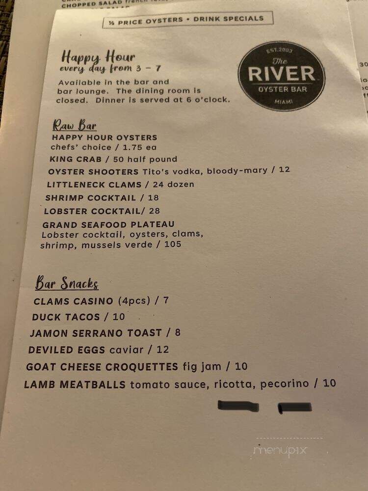 River Oyster Bar - Miami, FL