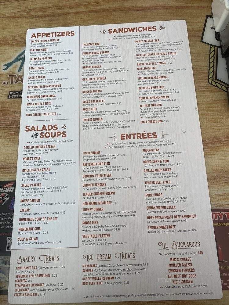 Rodeo Diner - Kissimmee, FL menu_pic