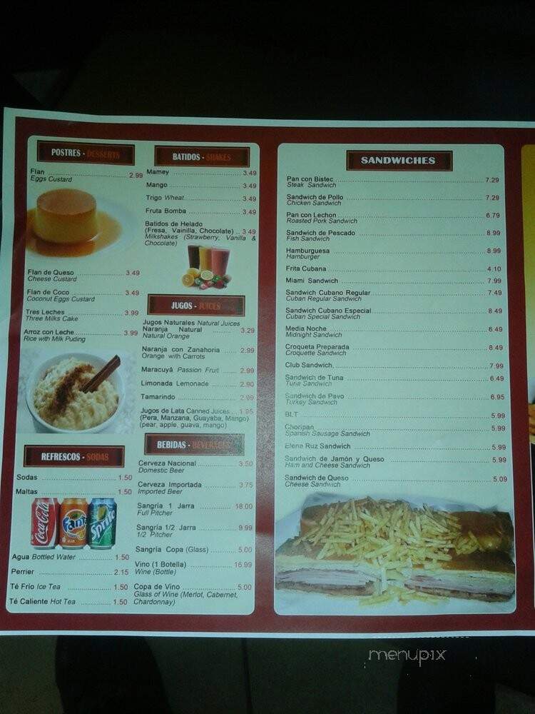 Sabor Latino Restaurante - Miami, FL menu_pic