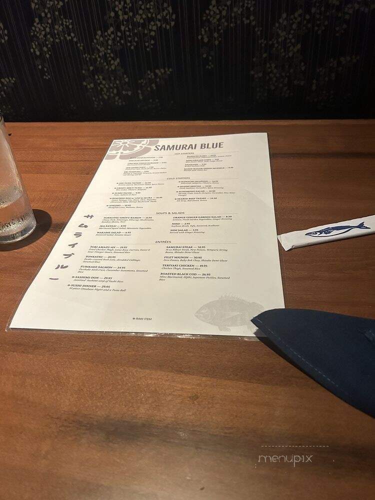 Samurai Blue Sushi & Sake Bar - Tampa, FL menu_pic