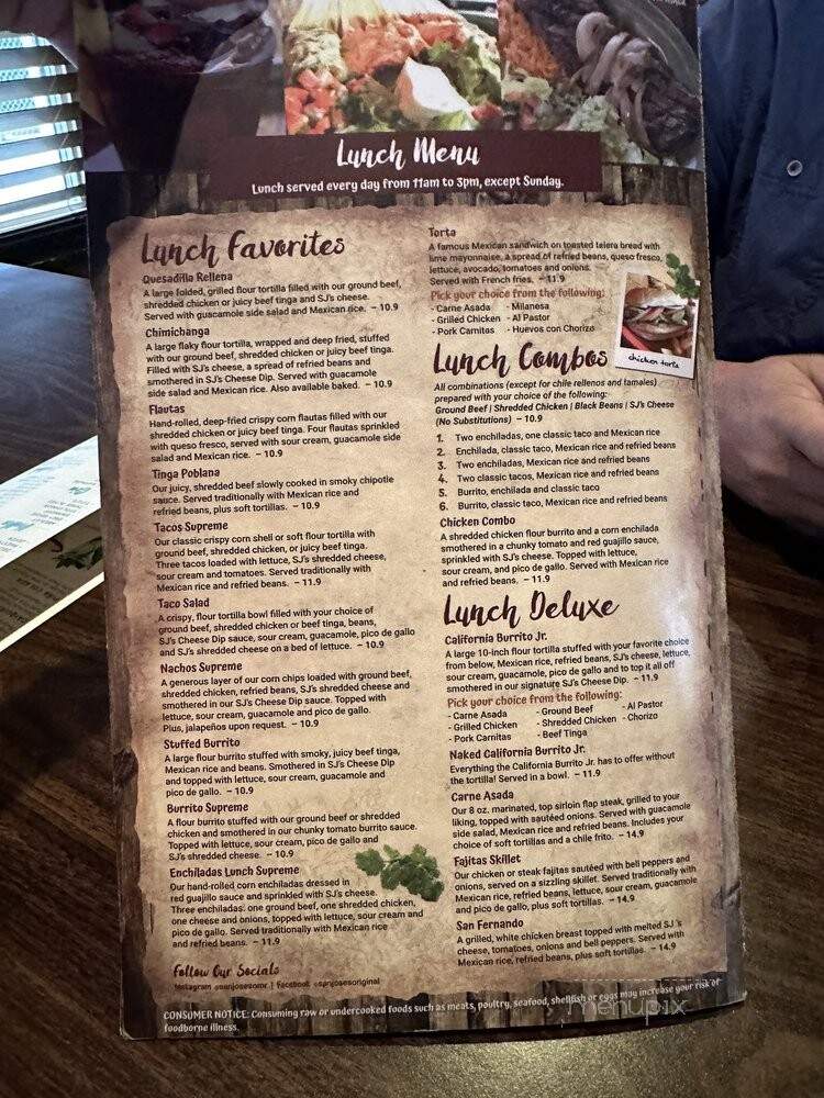 San Jose's Original Mexican - Orlando, FL menu_pic