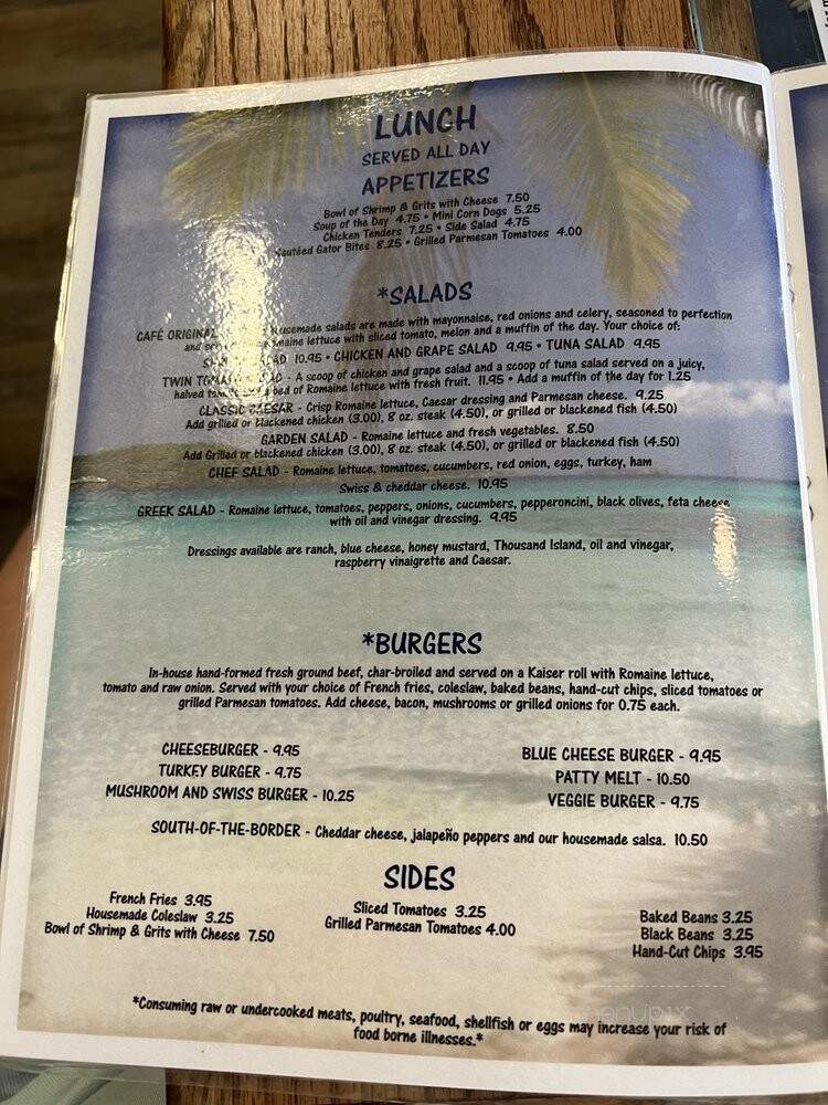 Sanibel Cafe - Sanibel, FL menu_pic