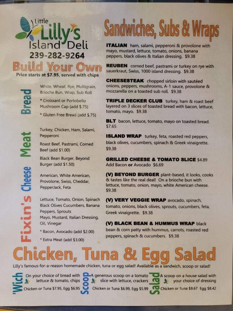 Scooter's Island Deli - Bokeelia, FL menu_pic
