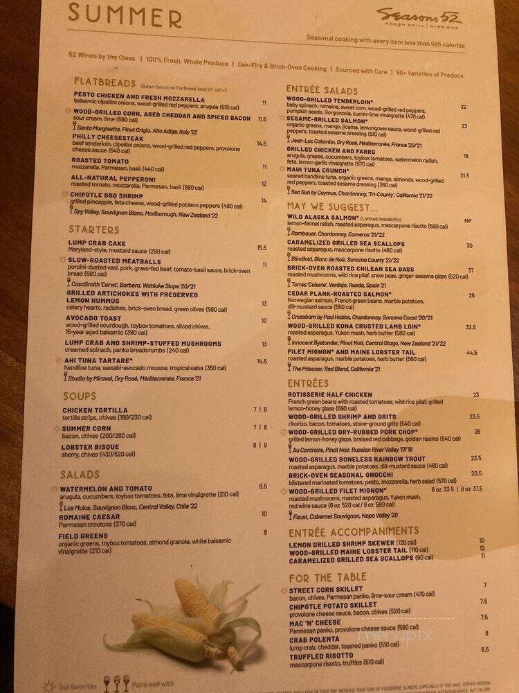 Seasons 52 - Orlando, FL menu_pic