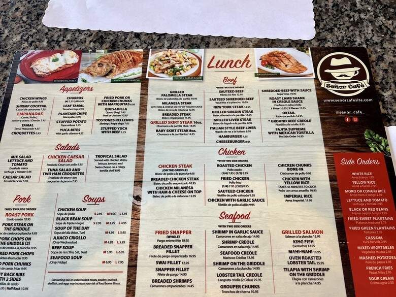 Senor Cafe - Hollywood, FL menu_pic