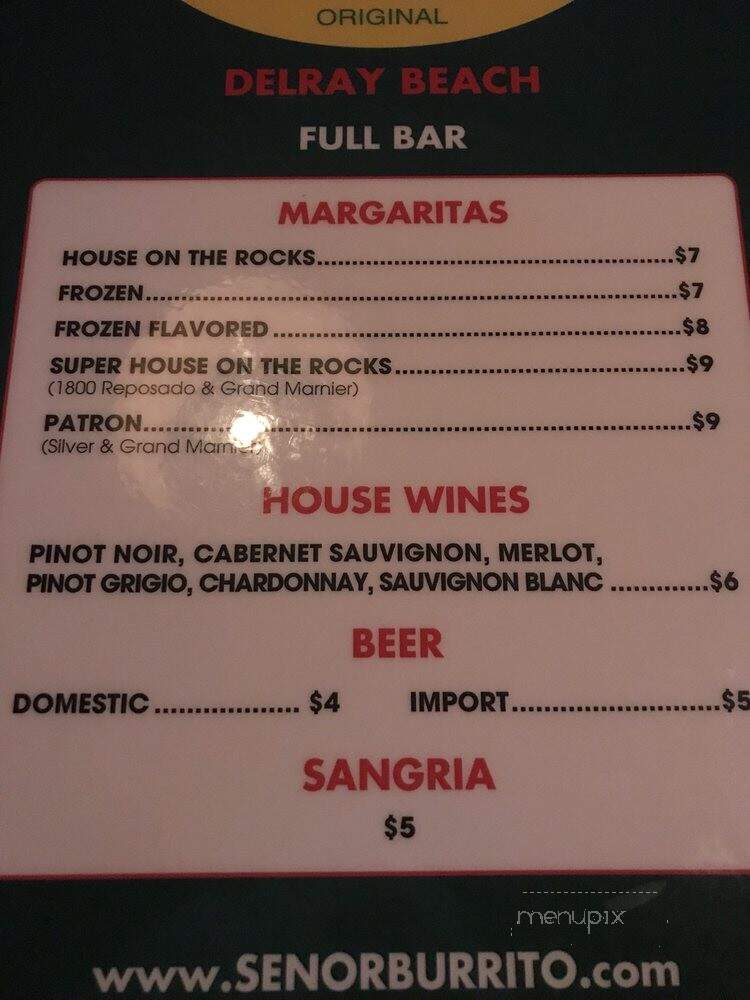 Senor Torito - Delray Beach, FL menu_pic