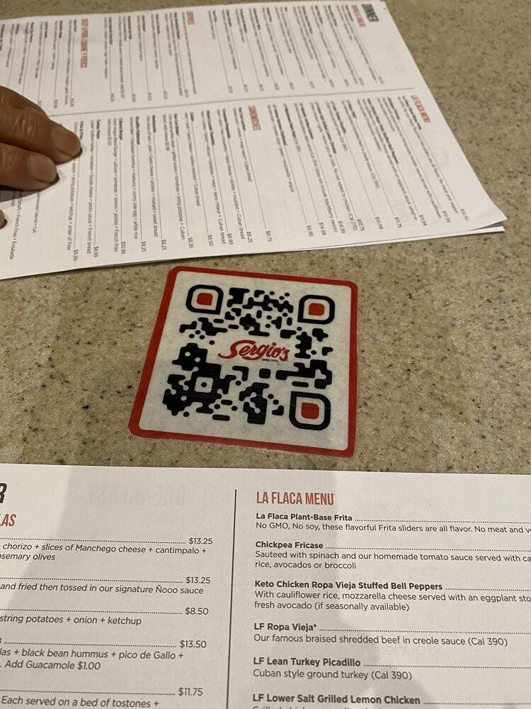 Sergio's Eatery & Store - Miami, FL menu_pic