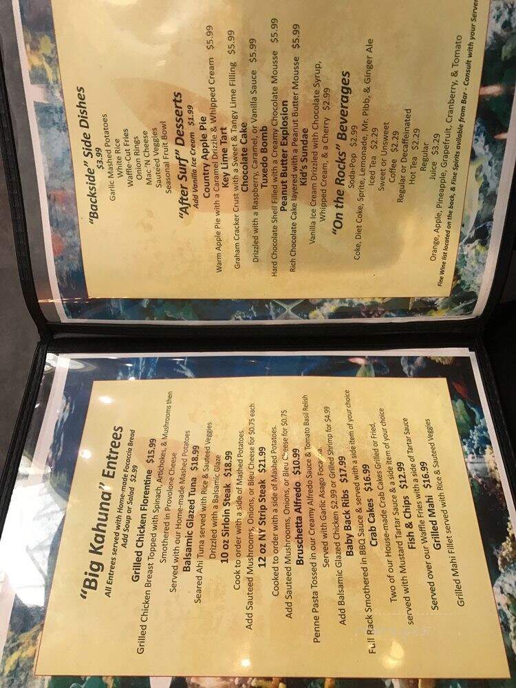 Shark Pit Bar & Grill - Cocoa Beach, FL menu_pic