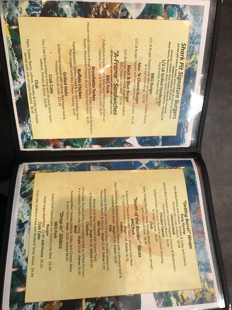 Shark Pit Bar & Grill - Cocoa Beach, FL menu_pic