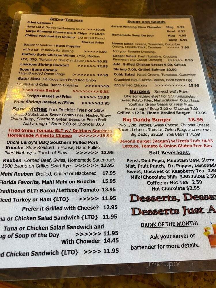 Shell's Seafood Restaurant - Fort Myers, FL menu_pic