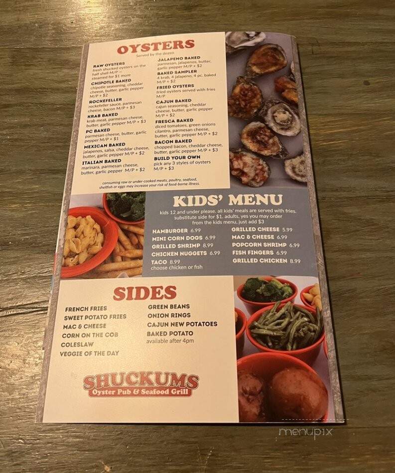Shuckoff Oyster Bar - Panama City Beach, FL menu_pic