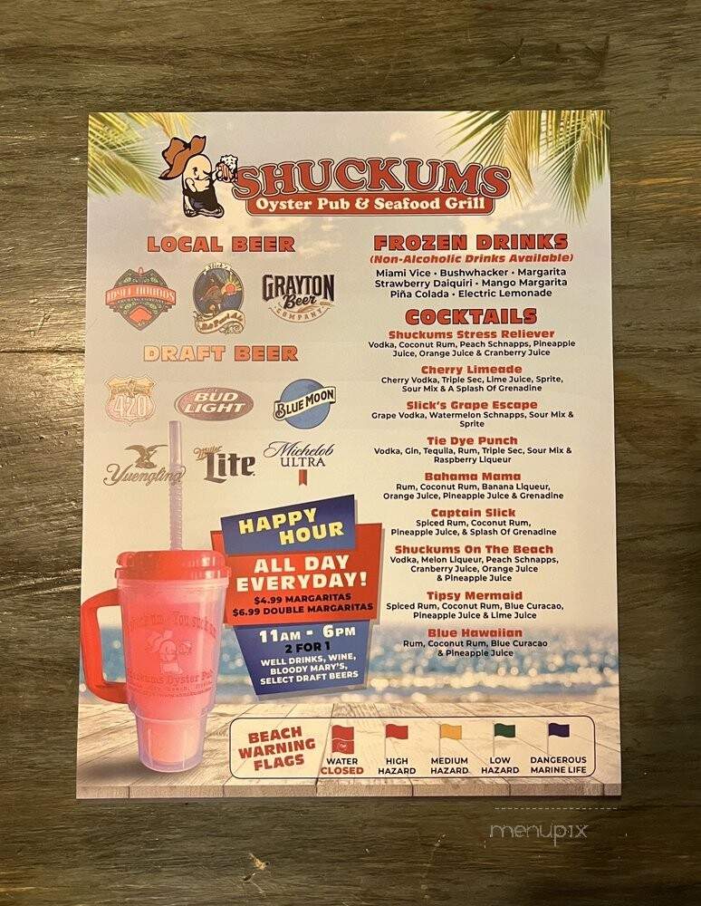 Shuckoff Oyster Bar - Panama City Beach, FL menu_pic
