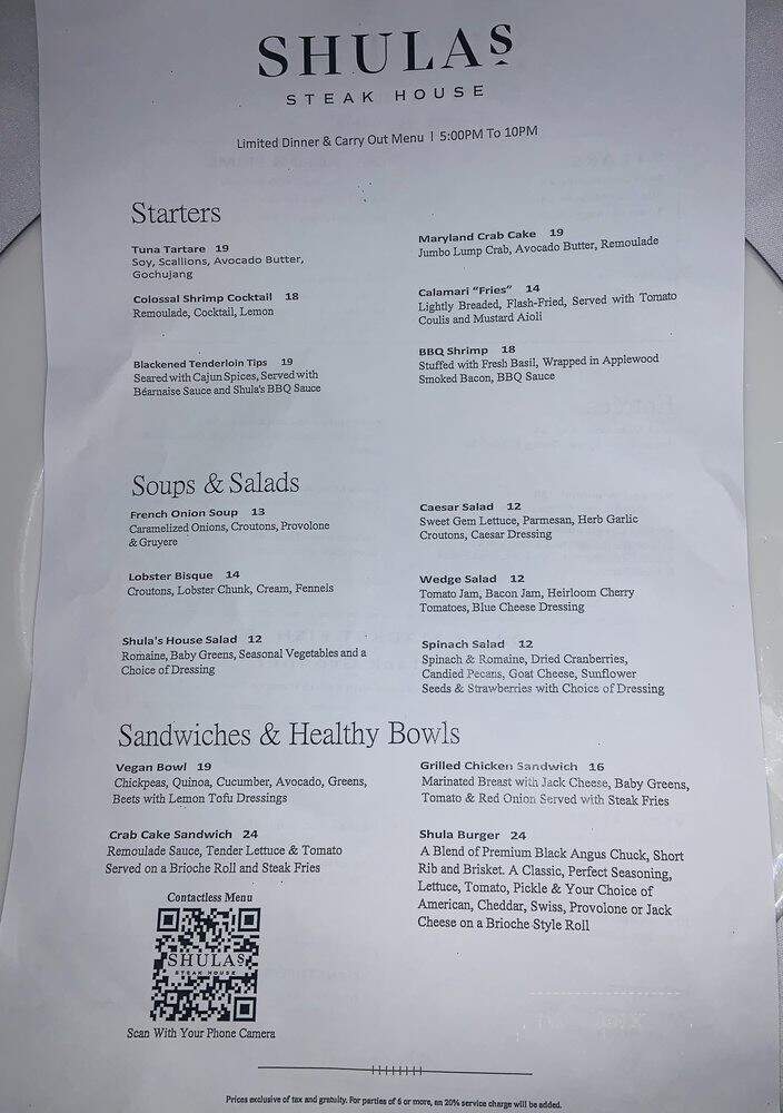 Shula's - Naples, FL menu_pic