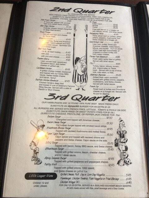 Sidelines-Sports Bar - Gulf Breeze, FL menu_pic