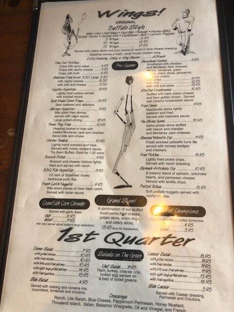 Sidelines-Sports Bar - Gulf Breeze, FL menu_pic