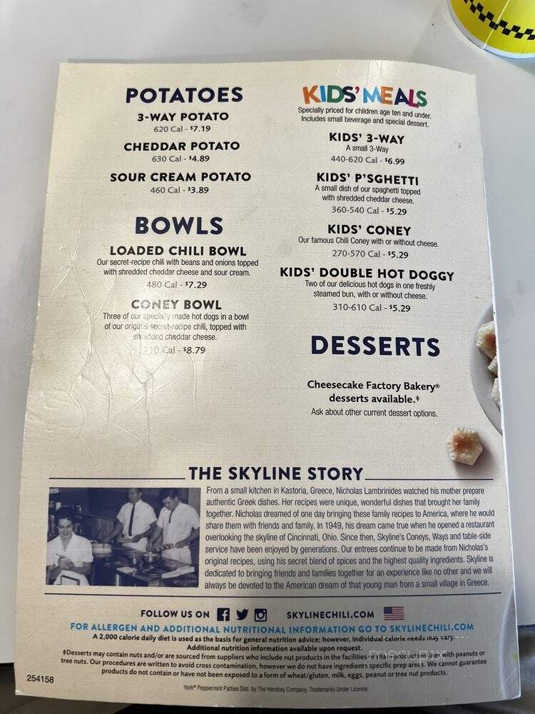Skyline Chili - Fort Myers, FL menu_pic