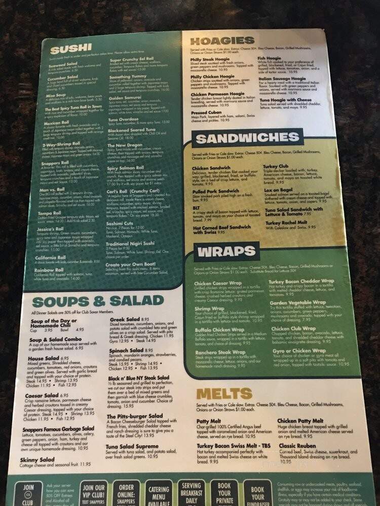 Snappers - Palm Harbor, FL menu_pic