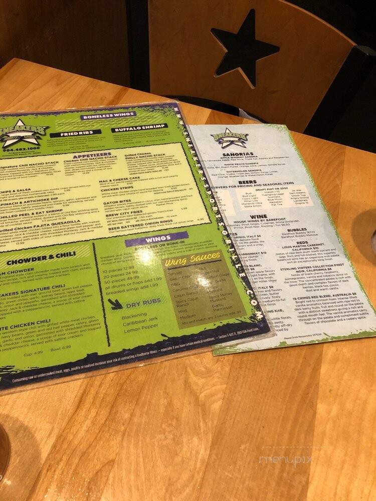 Sneakers Jacksonville Beach - Jacksonville Beach, FL menu_pic
