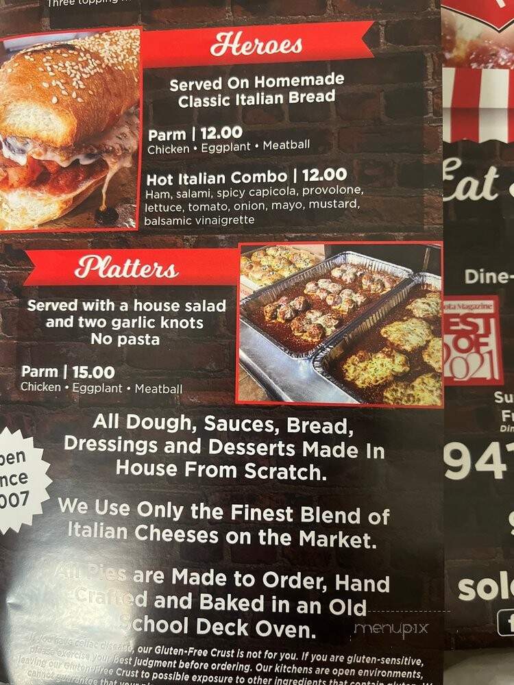 Solorzano Brothers Pizzeria - Sarasota, FL menu_pic