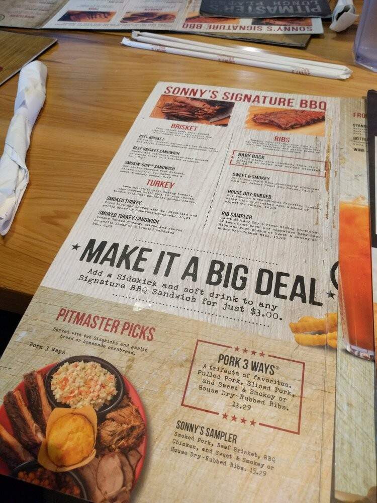 Sonny's Real Pit Bar-B-Q - Lakeland, FL menu_pic