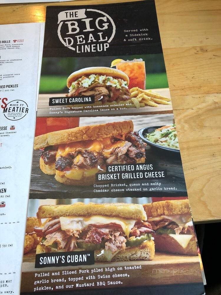 Sonny's Real Pit Bar-B-Q - Orlando, FL menu_pic