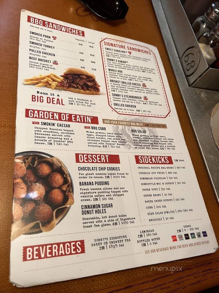 Sonny's Real Pit Bar-B-Q - Palatka, FL menu_pic
