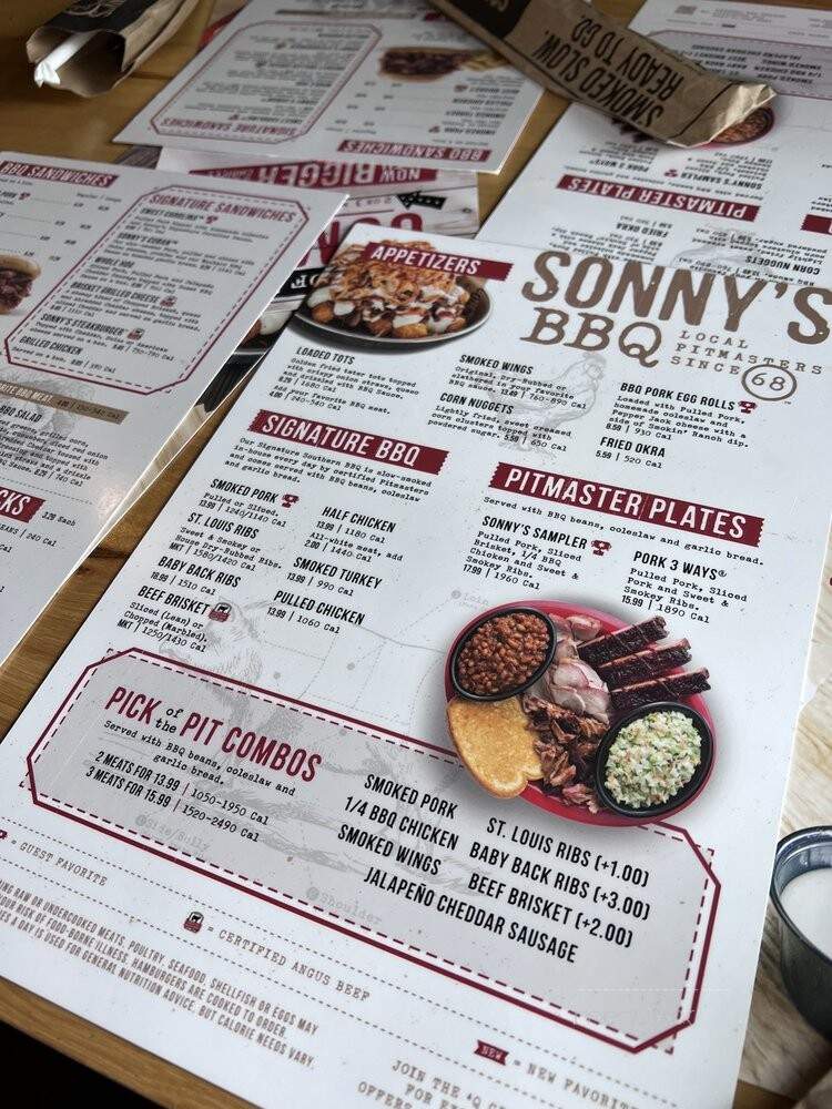 Sonny's Real Pit Bar-B-Q - Winter Park, FL menu_pic
