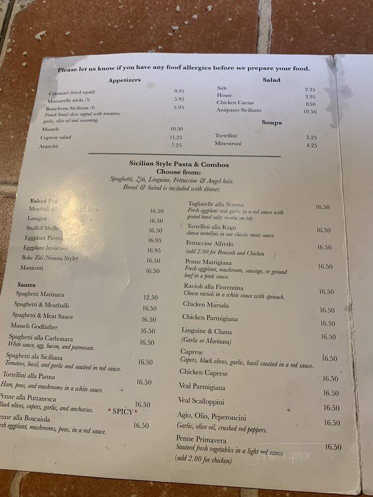 Sorbello's - Orange Park, FL menu_pic
