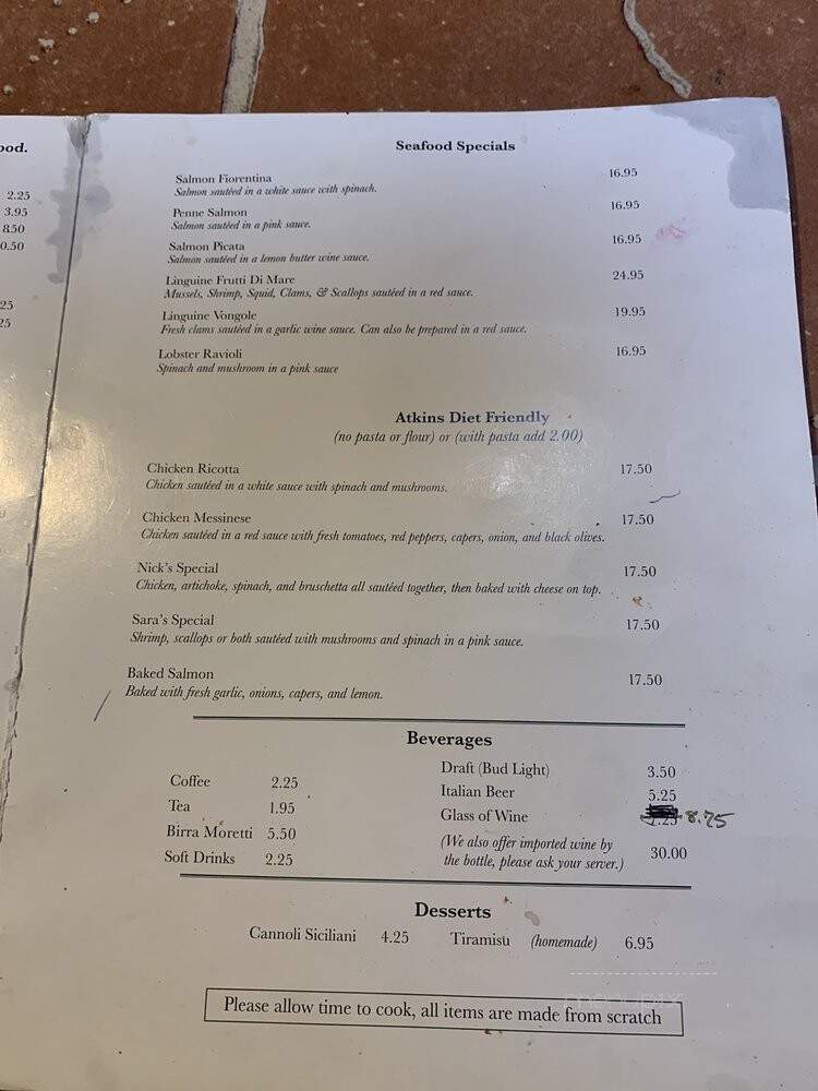Sorbello's - Orange Park, FL menu_pic