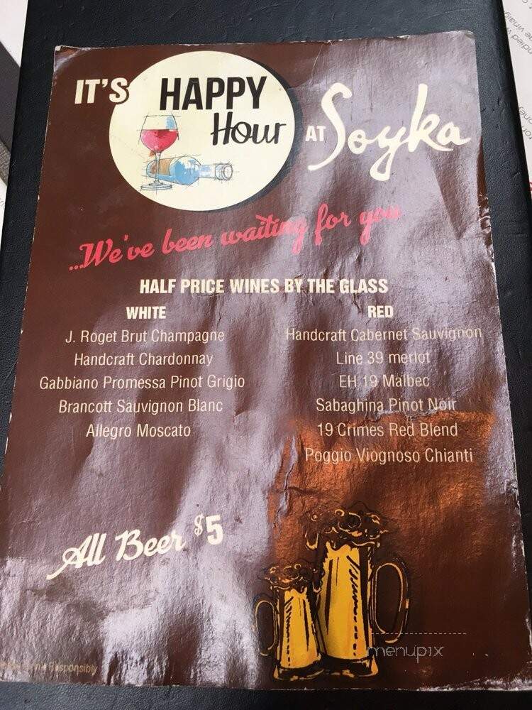 Soyka's Restaurant Cafe & Bar - Miami, FL menu_pic