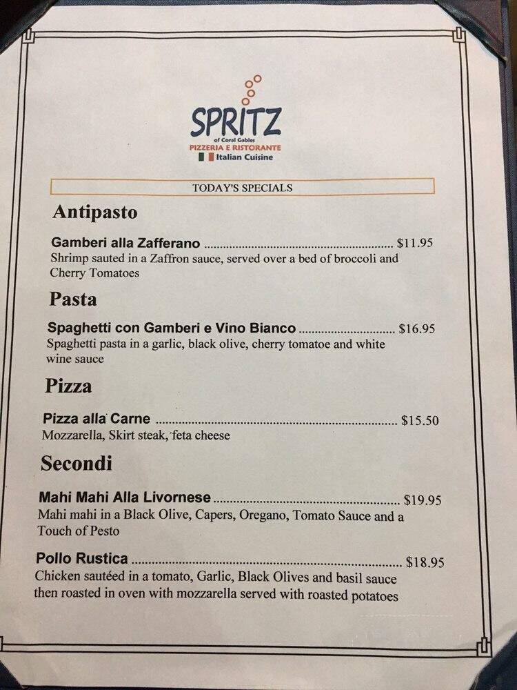 Spris - Coral Gables, FL menu_pic